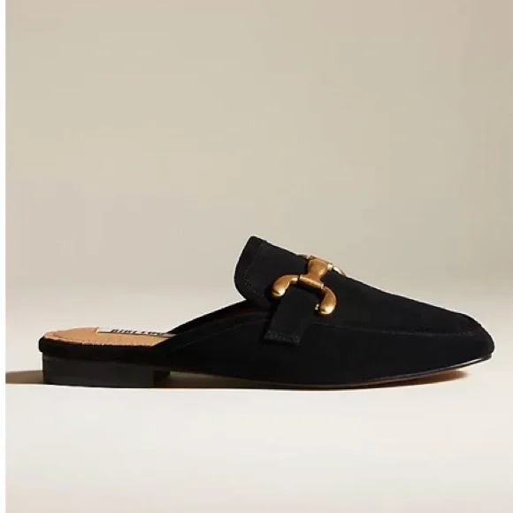 Bibi Lou Black Mule Loafers Gold Bit Detail Size 37 New - Picture 1 of 10